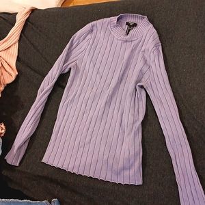 Purple long sleeved low turtleneck sweater from forever 21 kids size 13/14